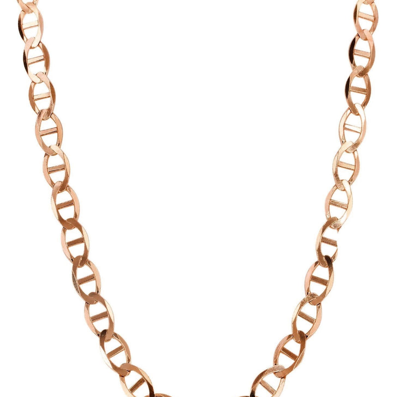 Womens 14K Rose Gold Chain - Solid Mariner Chain