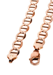 Womens 14K Rose Gold Chain - Solid Mariner Chain