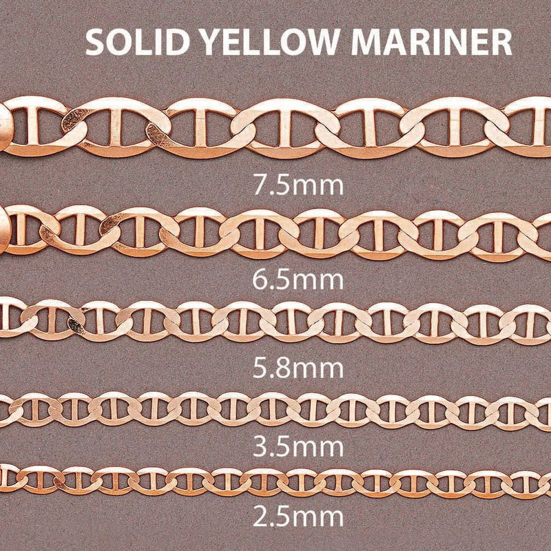 Solid Mariner Chain - 14K Rose Gold Chain