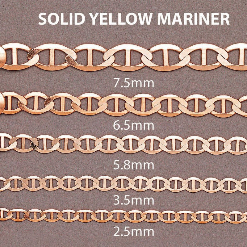 Womens 14K Rose Gold Chain - Solid Mariner Chain