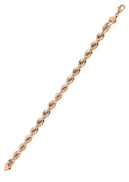 14K Rose Gold Bracelet Solid Rope