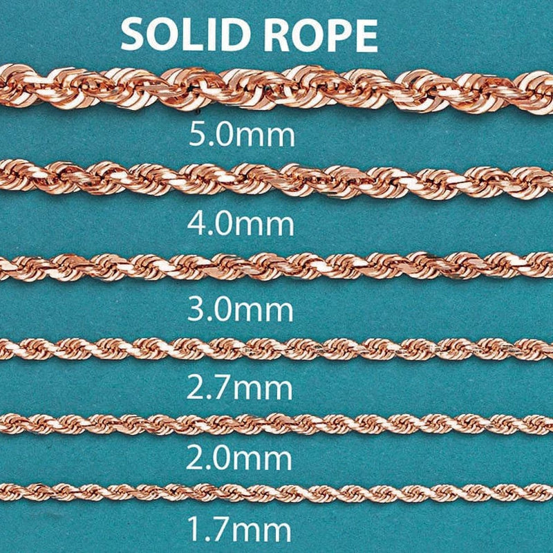Solid Rope Chain - 14K Rose Gold Chain