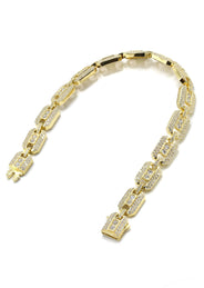 Silver Gold Ice Square Link Bracelet