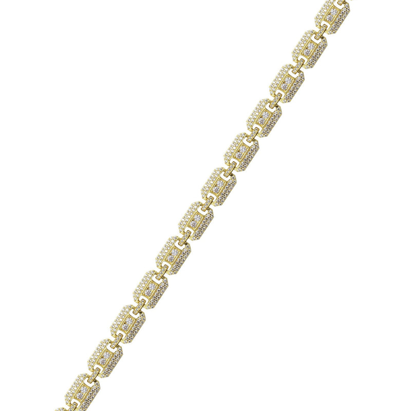 Silver Gold Ice Square Link Bracelet