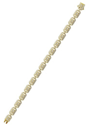 Silver Gold Ice Square Link Bracelet