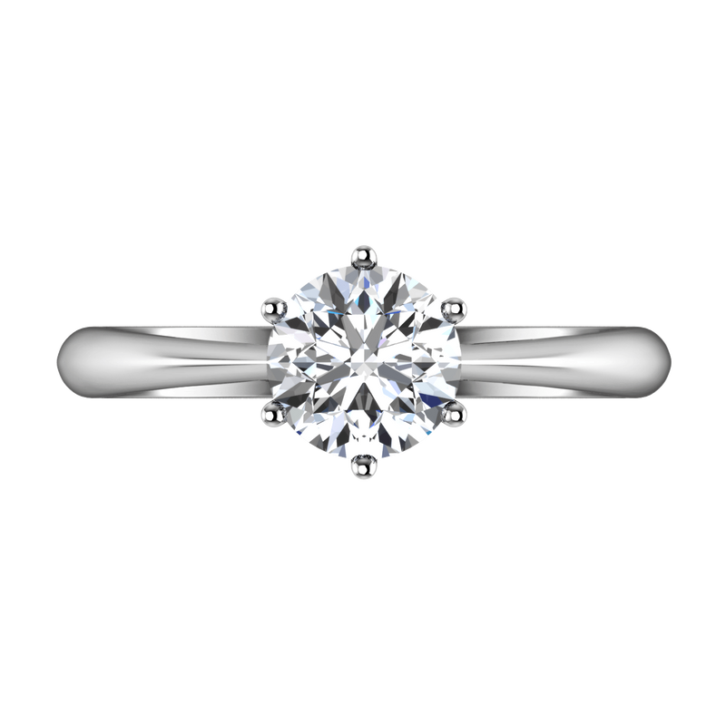 Round Diamond Solitaire Engagement Ring Alexa 14K White Gold