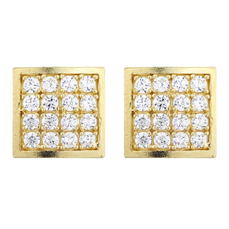 CZ 10K Yellow Gold Studs | Appx. Diameter 0.4 Inches