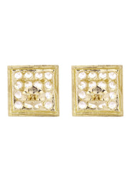 CZ 10K Yellow Gold Studs | Appx. Diameter 0.4 Inches