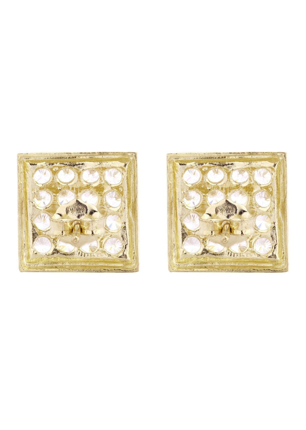 CZ 10K Yellow Gold Studs | Appx. Diameter 0.4 Inches