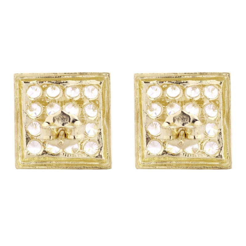 10K Square Gold Earrings For Men | Appx 3/8 Inches Wide
