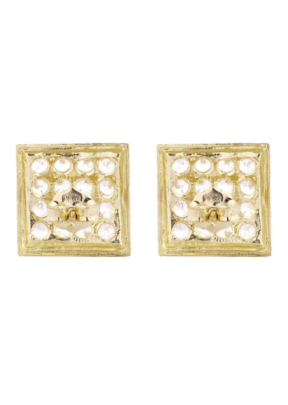10K Square Gold Earrings For Men | Appx 3/8 Inches Wide