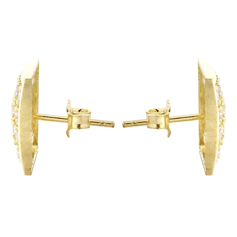 CZ 10K Yellow Gold Studs | Appx. Diameter 0.4 Inches