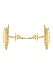 CZ 10K Yellow Gold Studs | Appx. Diameter 0.4 Inches