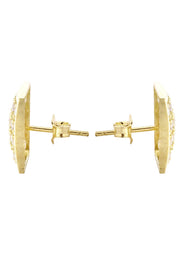 10K Square Gold Earrings For Men | Appx 3/8 Inches Wide