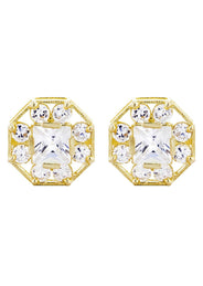 10K Octagon  Gold Earrings For Men | Appx 1/2 Inches Wide