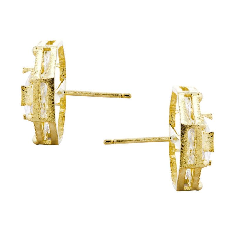 10K Octagon  Gold Earrings For Men | Appx 1/2 Inches Wide