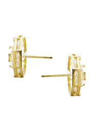10K Octagon  Gold Earrings For Men | Appx 1/2 Inches Wide