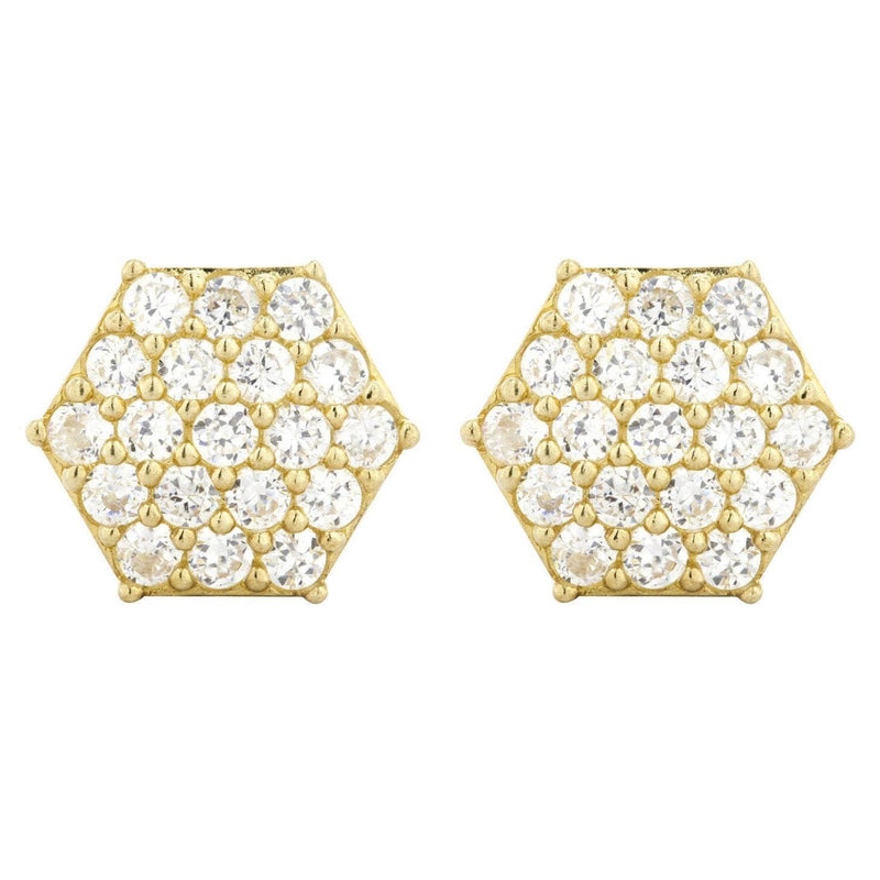 10K Octagon  Gold Earrings For Men | Appx 1/2 Inches Wide