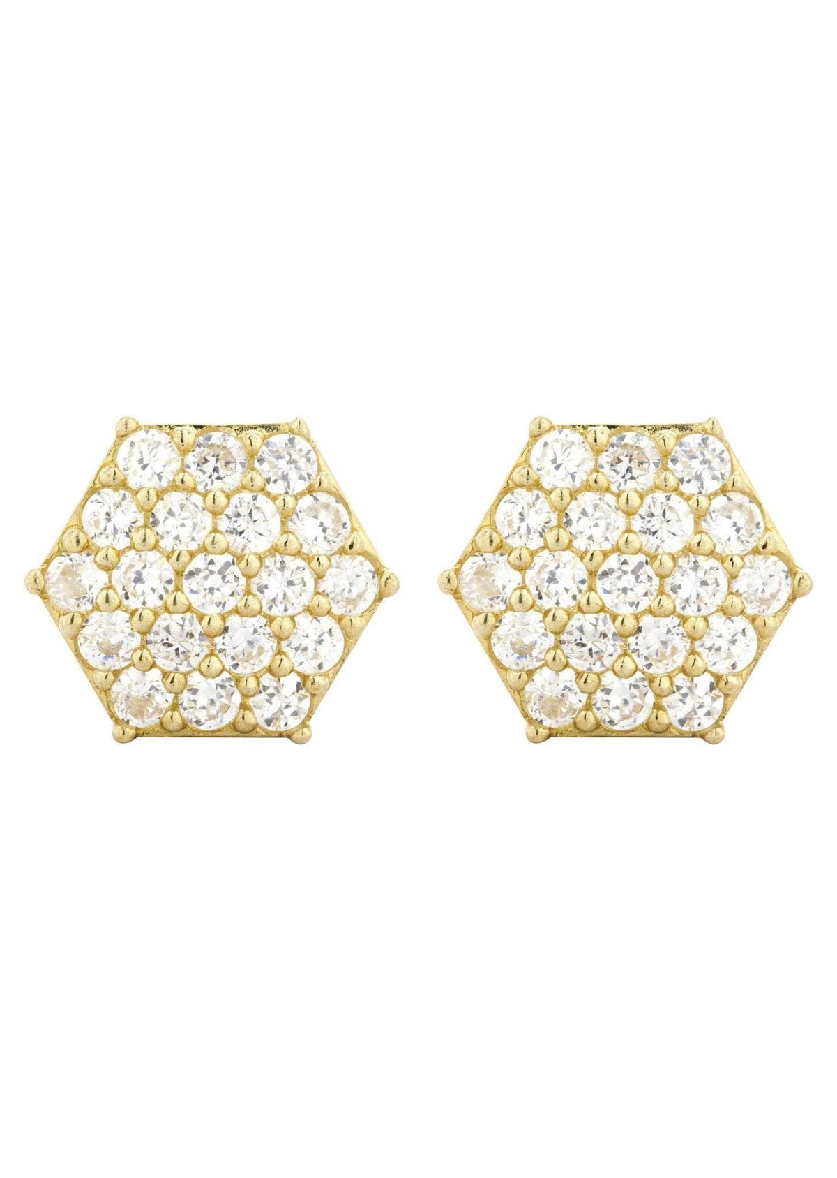 10K Octagon  Gold Earrings For Men | Appx 1/2 Inches Wide