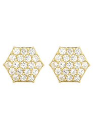 10K Octagon  Gold Earrings For Men | Appx 1/2 Inches Wide