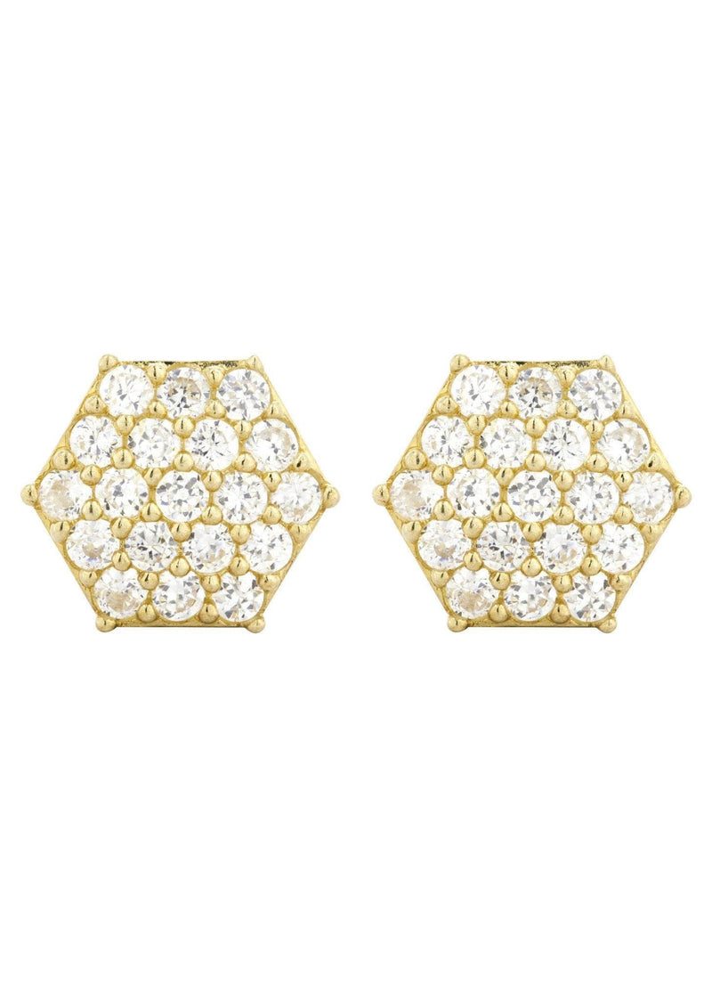 10K Octagon  Gold Earrings For Men | Appx 1/2 Inches Wide