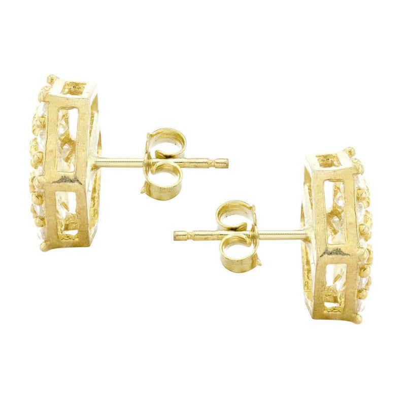 10K Octagon  Gold Earrings For Men | Appx 1/2 Inches Wide