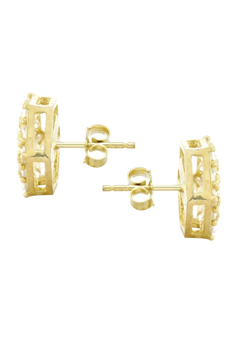 10K Octagon  Gold Earrings For Men | Appx 1/2 Inches Wide