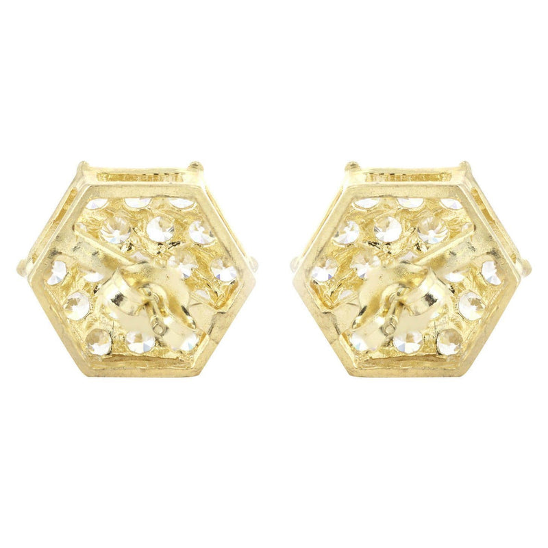 10K Octagon  Gold Earrings For Men | Appx 1/2 Inches Wide
