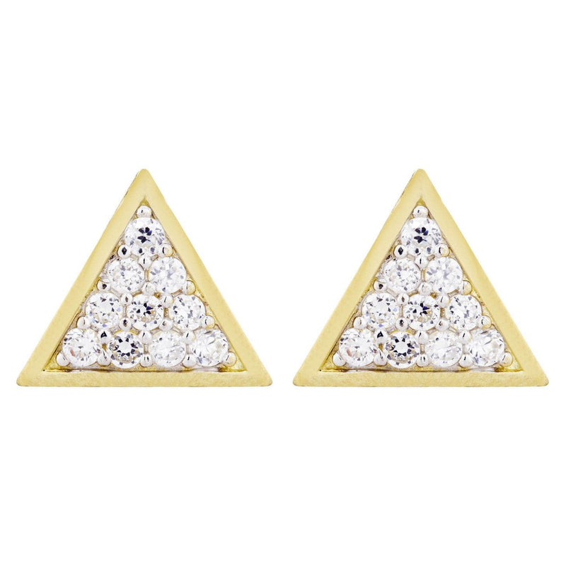 Cz 10K Yellow Gold Studs | Appx. Diameter 0.5 Inches