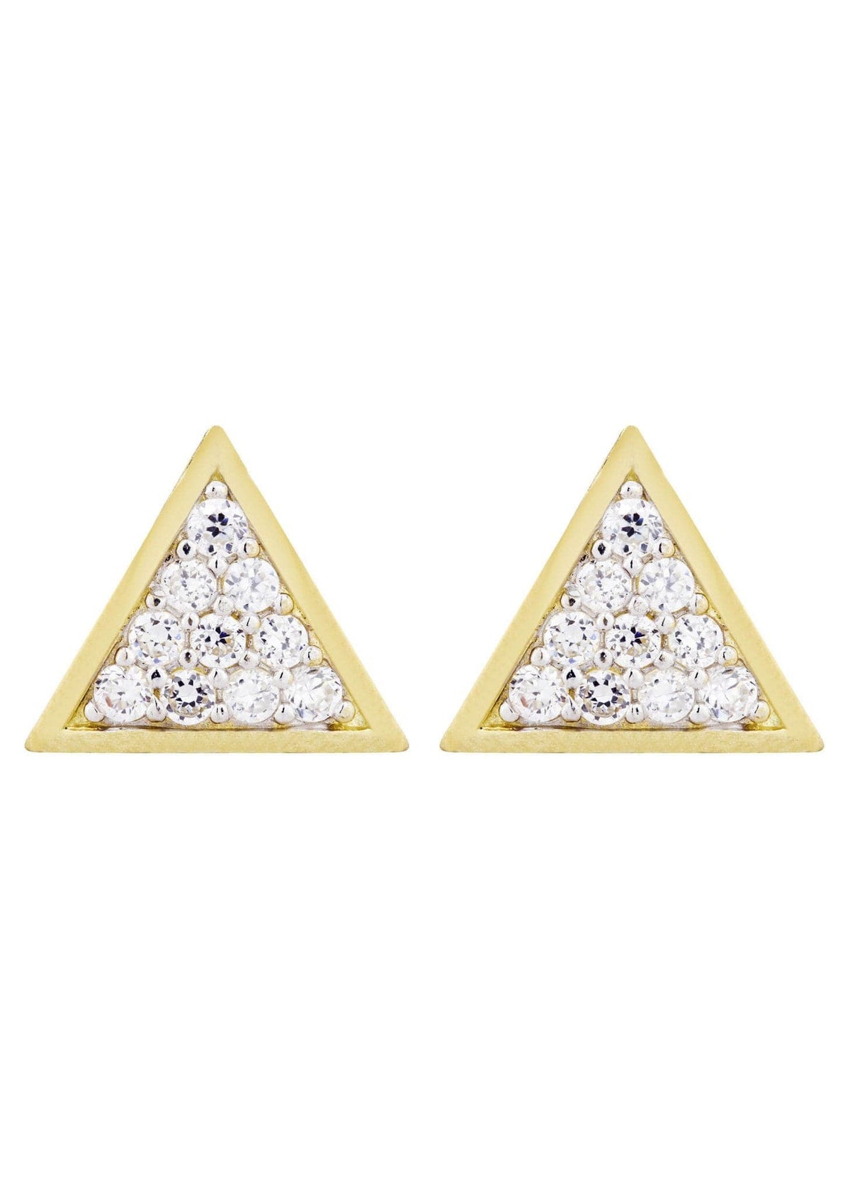 Cz 10K Yellow Gold Studs | Appx. Diameter 0.5 Inches