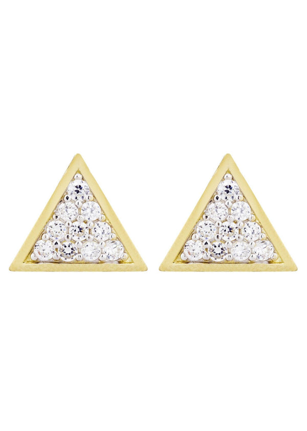 Cz 10K Yellow Gold Studs | Appx. Diameter 0.5 Inches