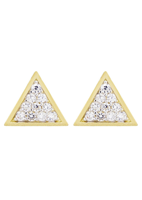 Cz 10K Yellow Gold Studs | Appx. Diameter 0.5 Inches