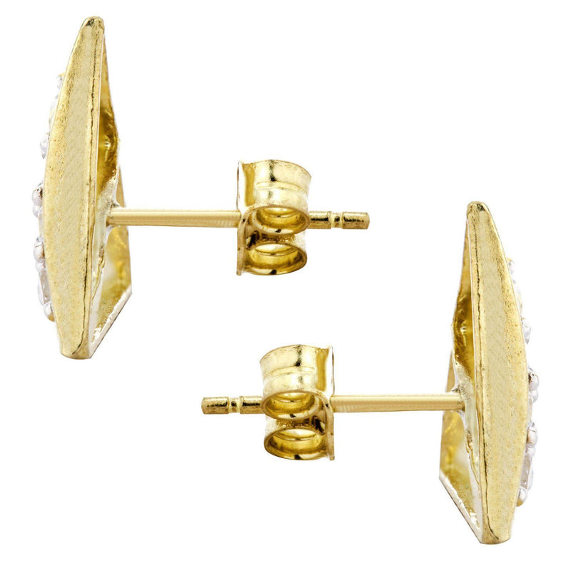 10K Triangle  Gold Earrings For Men | Appx 1/2 Inches Wide