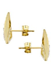 10K Triangle  Gold Earrings For Men | Appx 1/2 Inches Wide