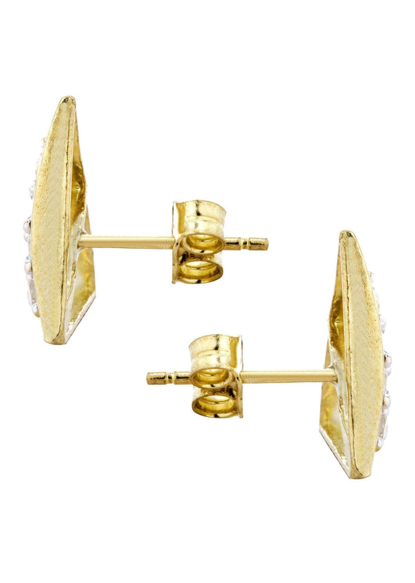 Cz 10K Yellow Gold Studs | Appx. Diameter 0.5 Inches