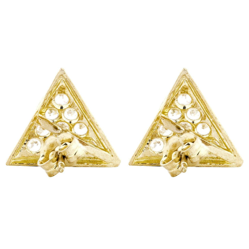 Cz 10K Yellow Gold Studs | Appx. Diameter 0.5 Inches