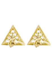 Cz 10K Yellow Gold Studs | Appx. Diameter 0.5 Inches