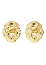 Lion 10K Yellow Gold Studs | Appx. Diameter 0.3 Inches