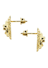 10K Lion Head Gold Earrings For Men | Appx 3/8 Inches Wide