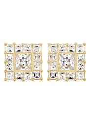 Cz 10K Yellow Gold Studs | Appx. Diamter 0.5 Inches