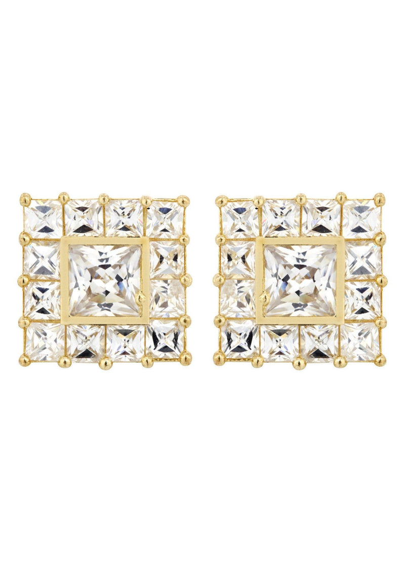 10K Princess  Gold Earrings For Men | Appx 1/2 Inches Wide