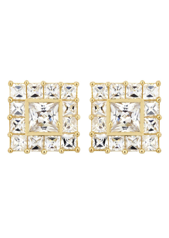 10K Princess  Gold Earrings For Men | Appx 1/2 Inches Wide