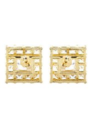 Cz 10K Yellow Gold Studs | Appx. Diamter 0.5 Inches