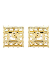 10K Princess  Gold Earrings For Men | Appx 1/2 Inches Wide