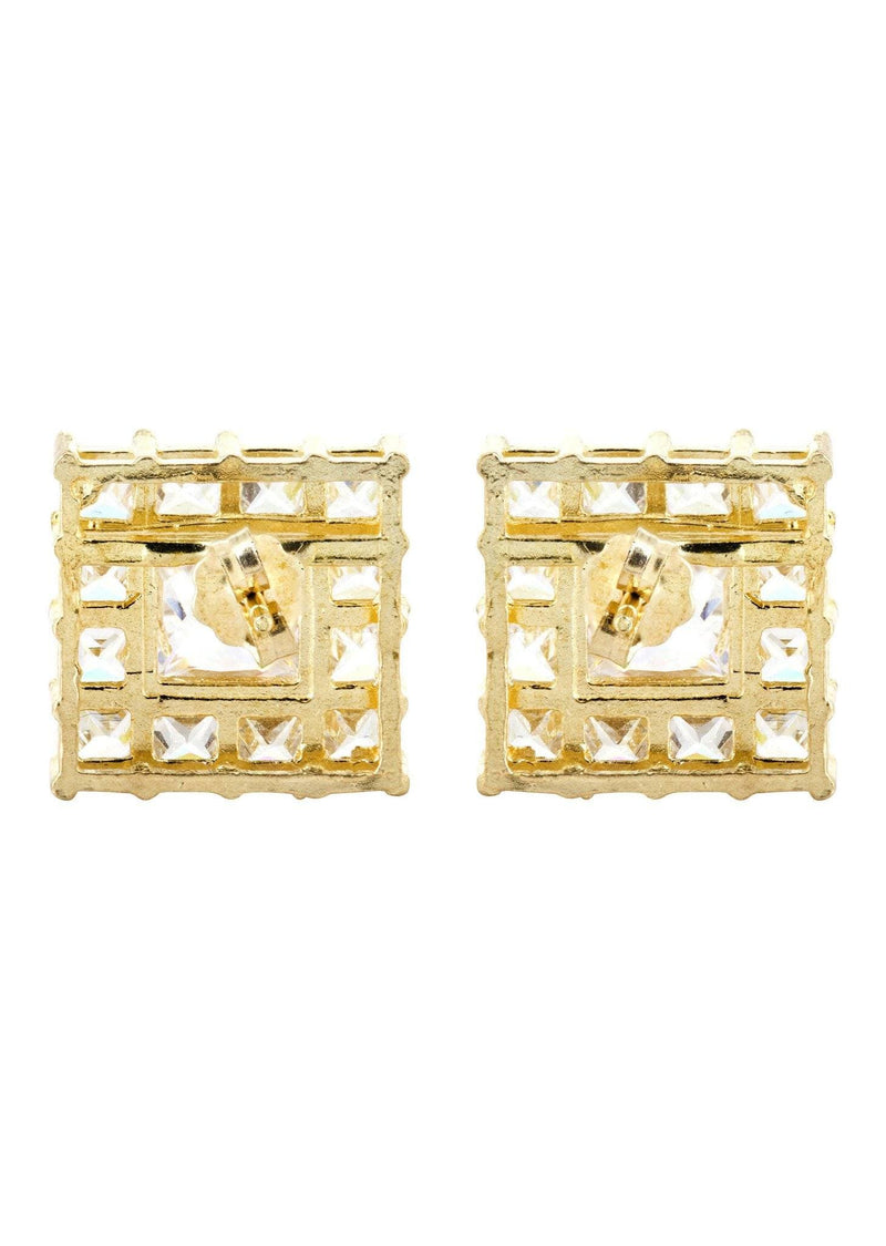 10K Princess  Gold Earrings For Men | Appx 1/2 Inches Wide