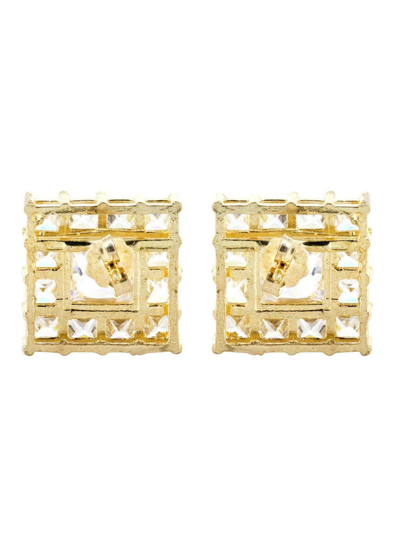 10K Princess  Gold Earrings For Men | Appx 1/2 Inches Wide