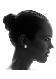 Cz 10K Yellow Gold Studs | Appx. Diamter 0.5 Inches