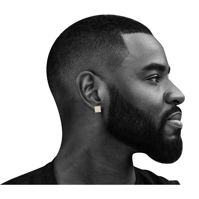 10K Princess  Gold Earrings For Men | Appx 1/2 Inches Wide