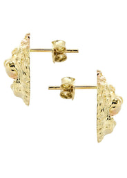 10K Lion Head Gold Earrings For Men | Appx 1/4 Inches Wide