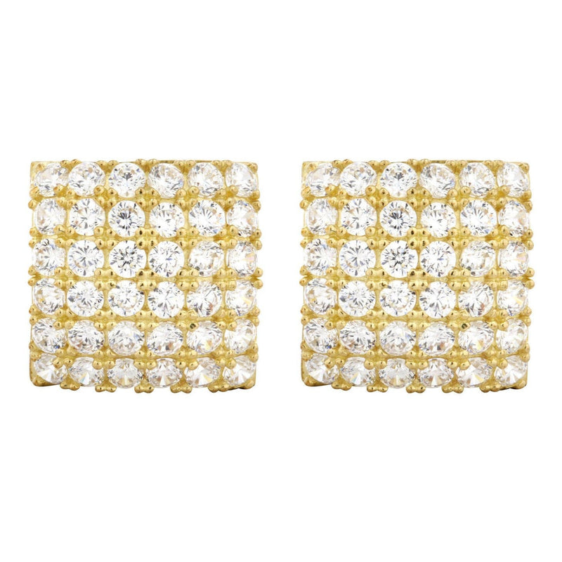 Cz 10K Yellow Gold Studs | Appx. Diameter 0.5 Inches